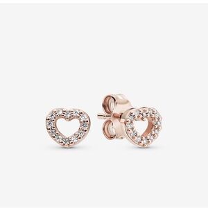 Pandora open heart stud earrings - rose gold